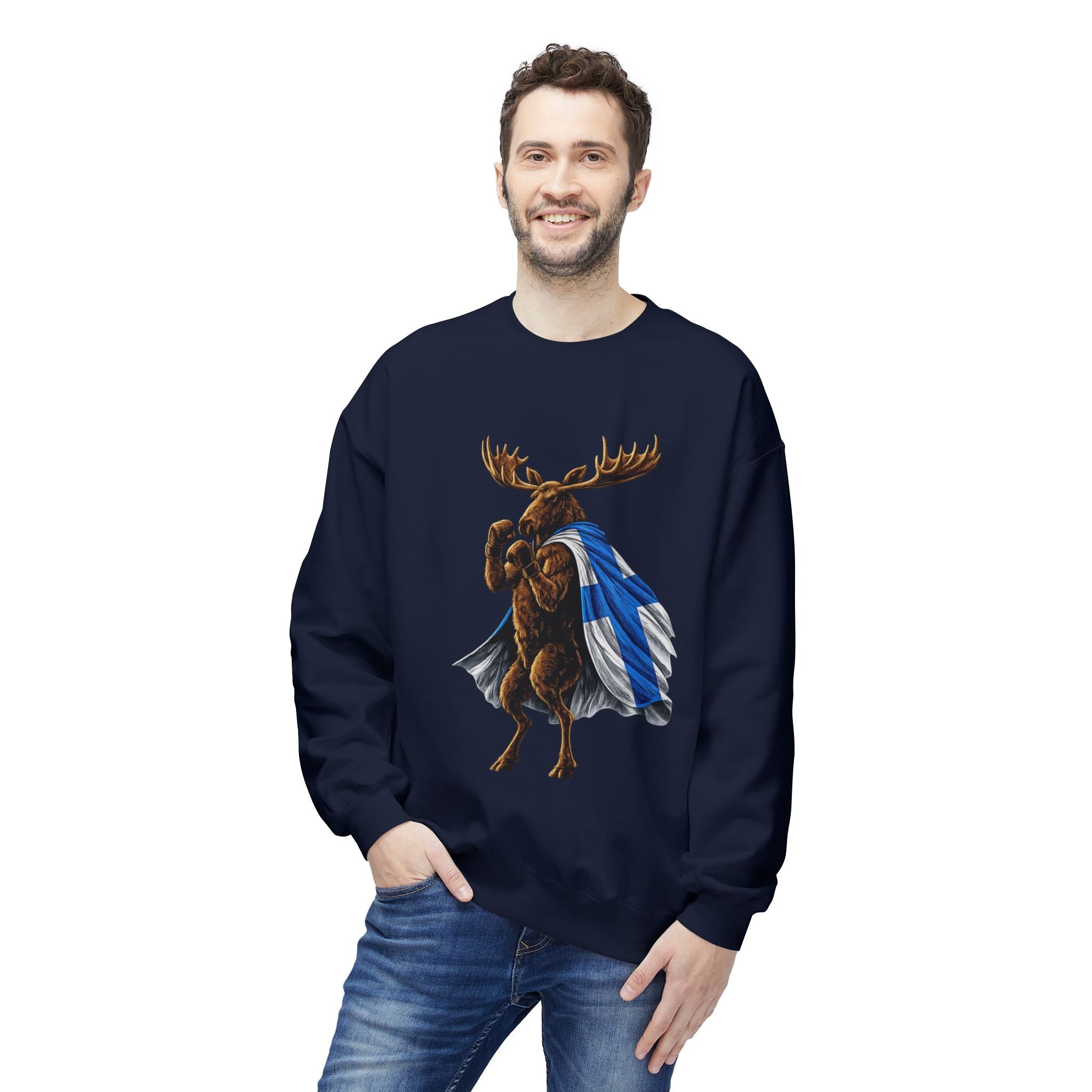Nordic Knockout - Finnish Moose Boxing Sweatshirt (Unisex)