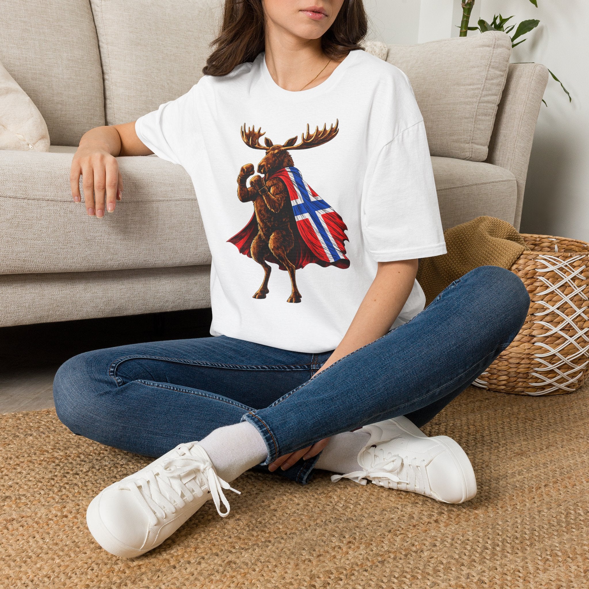 Nordic Knockout - Norwegian Moose Boxing Tee (Unisex)