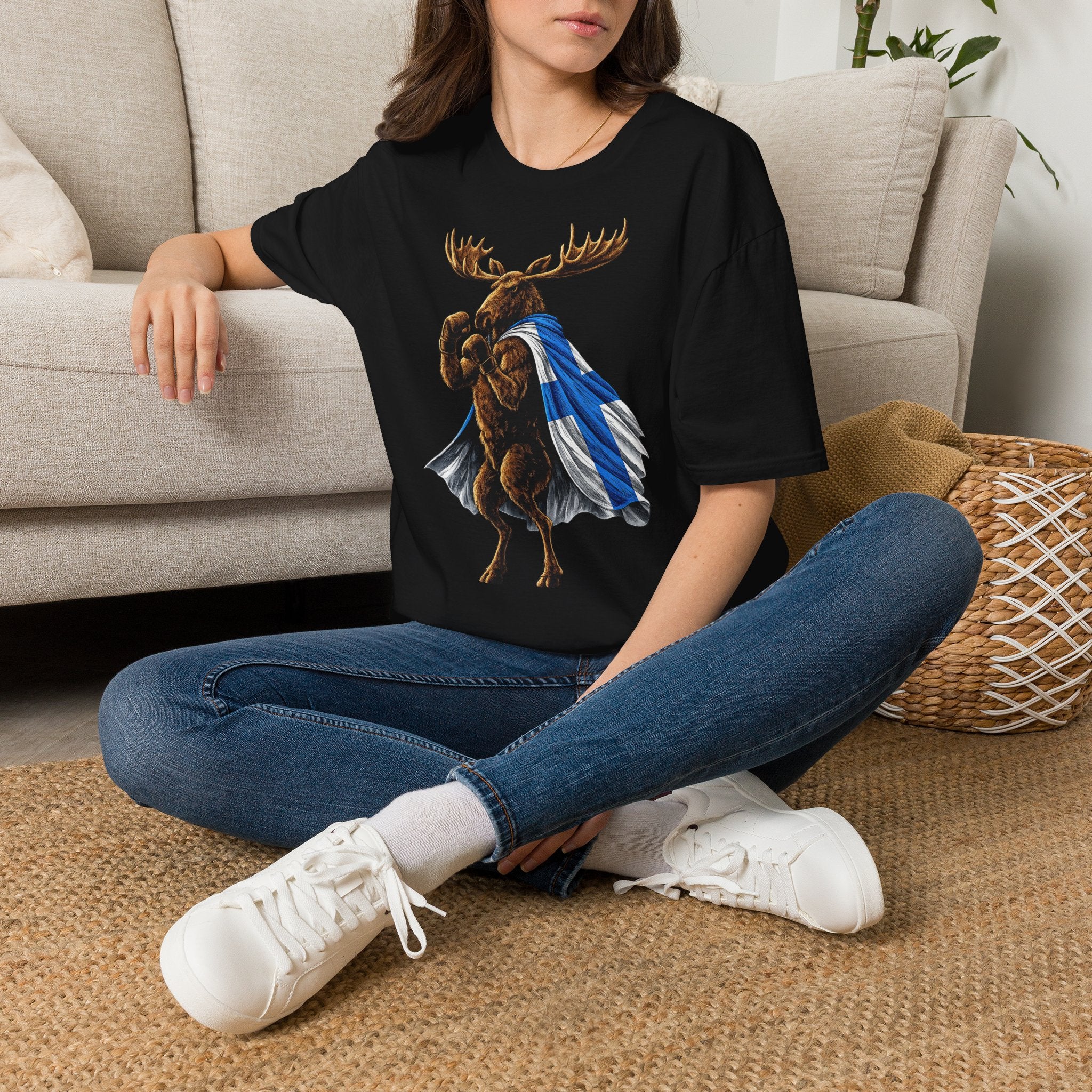 Nordic Knockout - Finnish Moose Boxing Tee (Unisex)