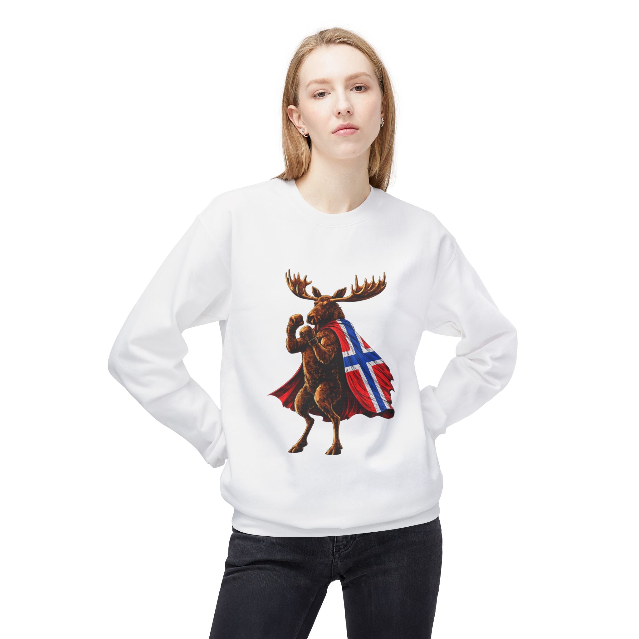 Nordic Knockout - Norwegian Moose Boxing Sweatshirt (Unisex)