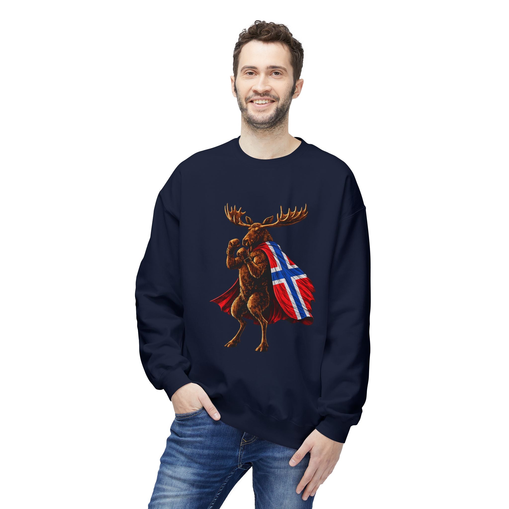 Nordic Knockout - Norwegian Moose Boxing Sweatshirt (Unisex)