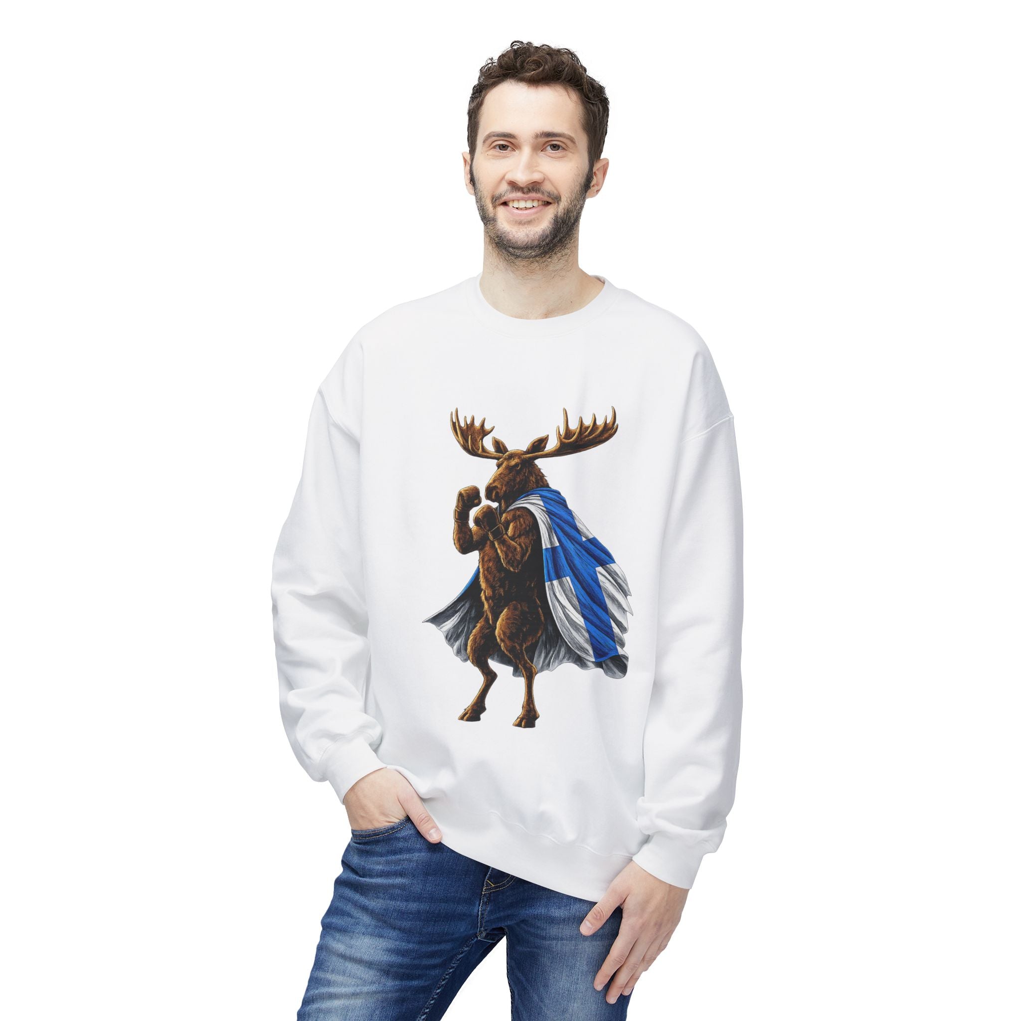Nordic Knockout - Finnish Moose Boxing Sweatshirt (Unisex)