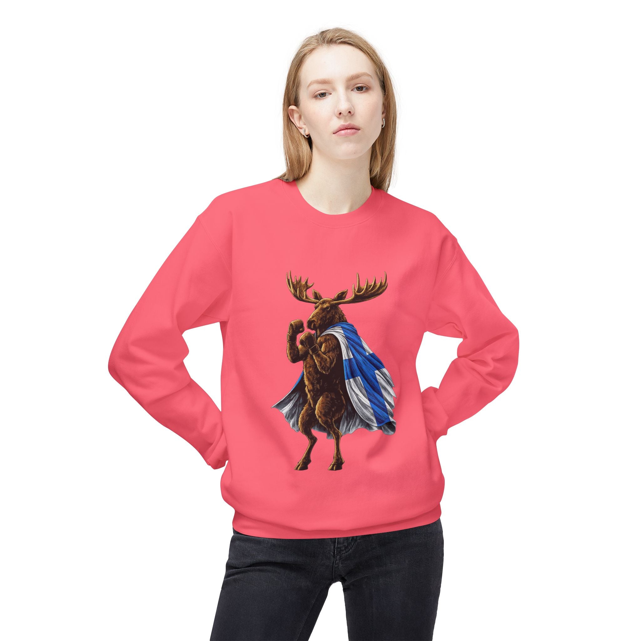 Nordic Knockout - Finnish Moose Boxing Sweatshirt (Unisex)