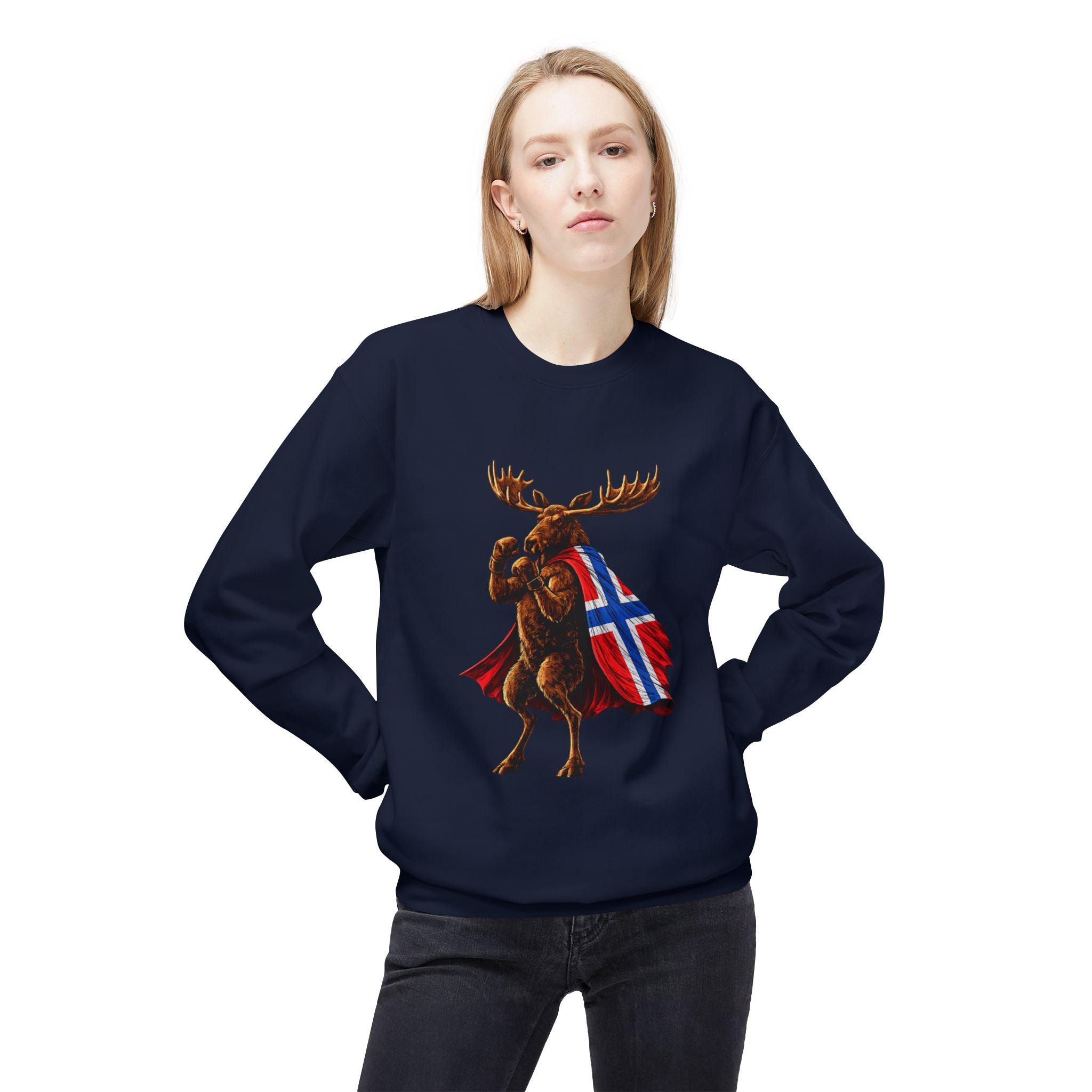 Nordic Knockout - Norwegian Moose Boxing Sweatshirt (Unisex)