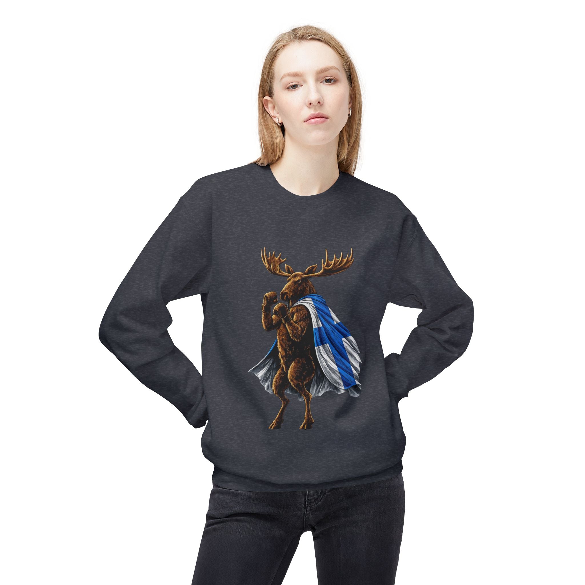 Nordic Knockout - Finnish Moose Boxing Sweatshirt (Unisex)