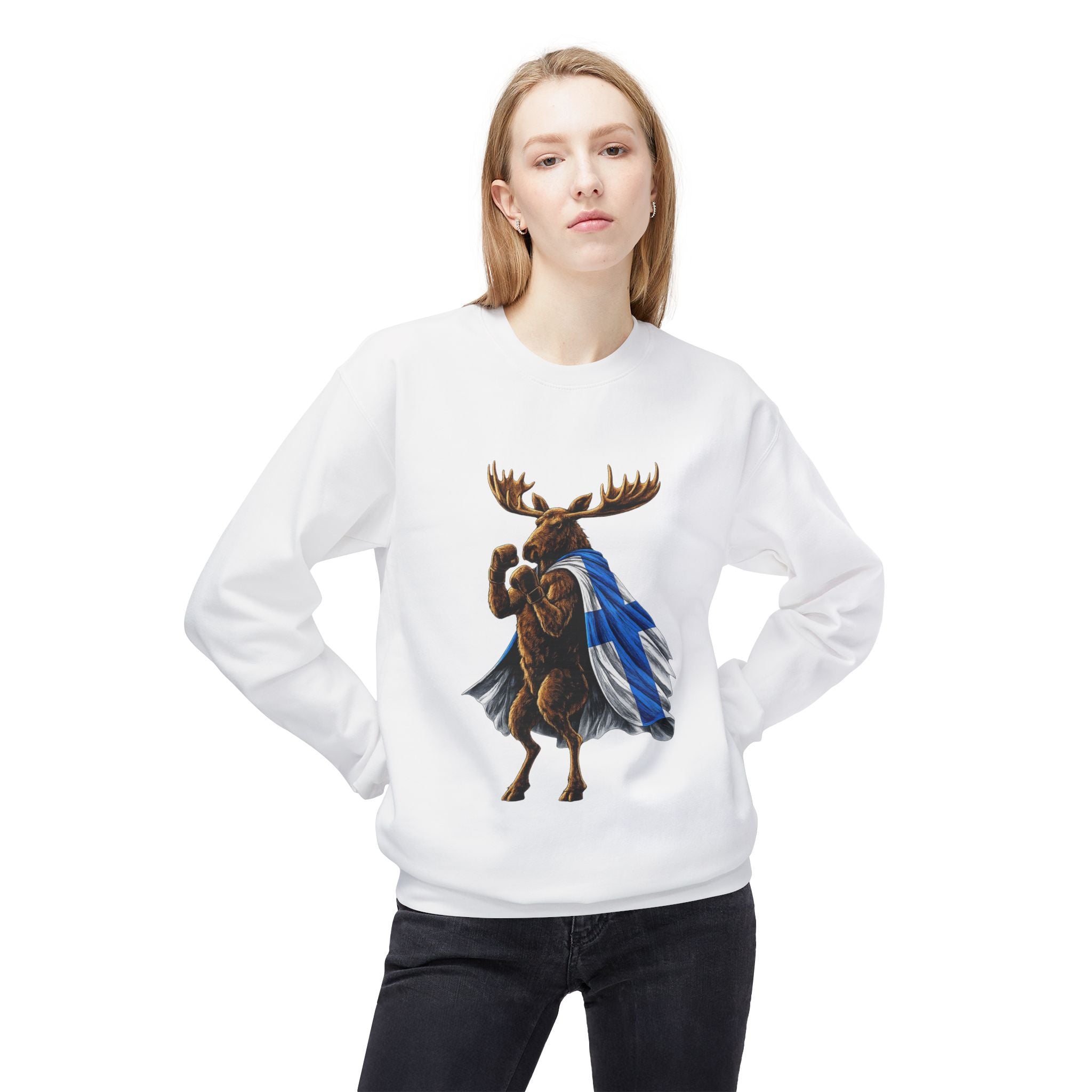 Nordic Knockout - Finnish Moose Boxing Sweatshirt (Unisex)