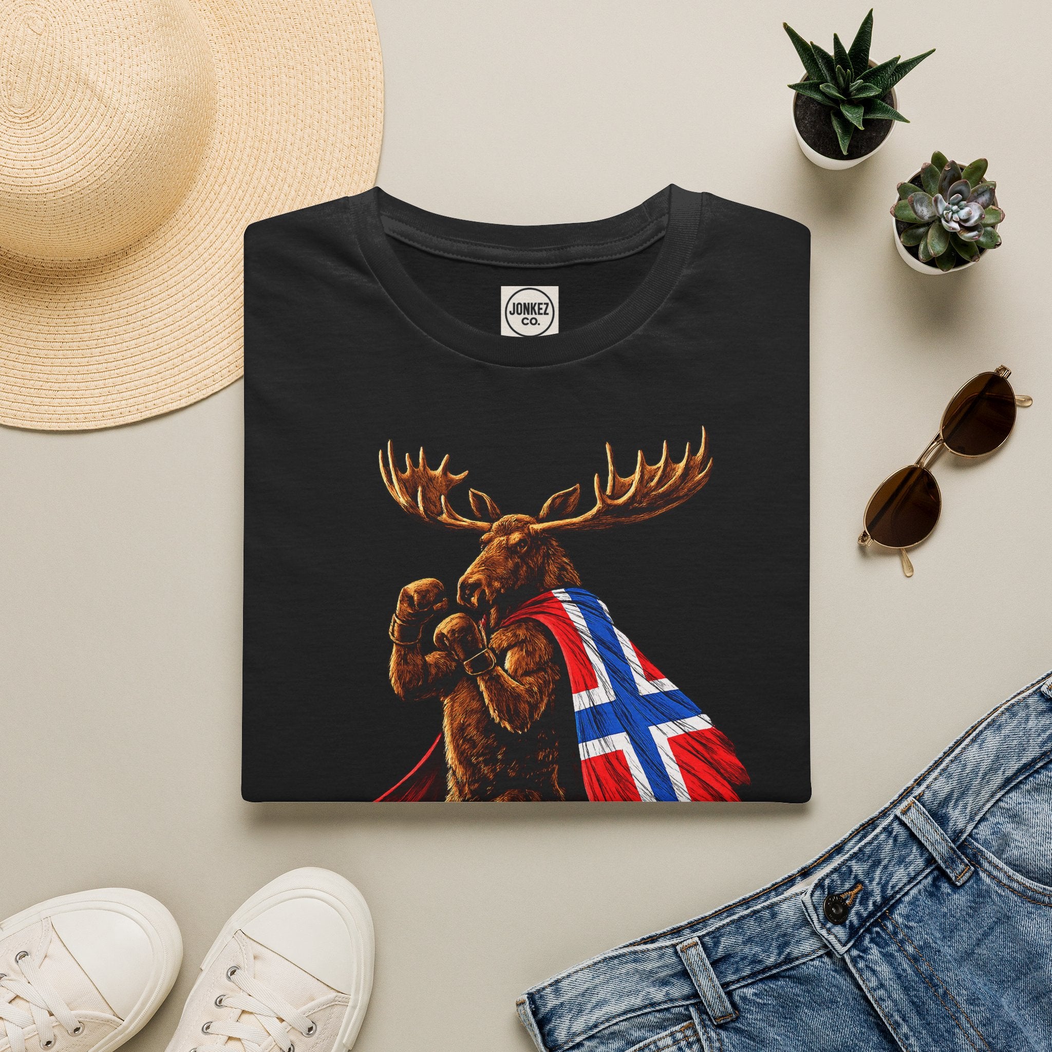 Nordic Knockout - Norwegian Moose Boxing Tee (Unisex)