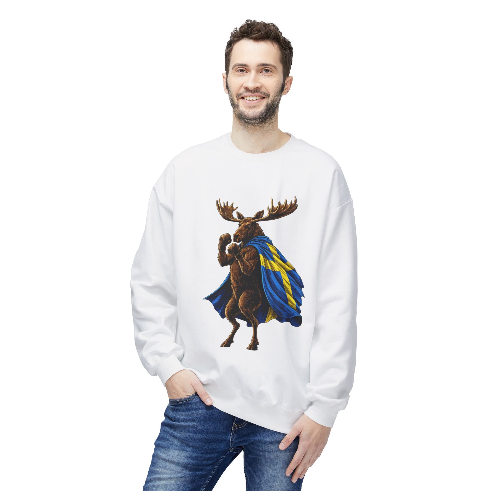 Nordic Knockout - Swedish Moose Boxing Sweatshirt (Unisex)
