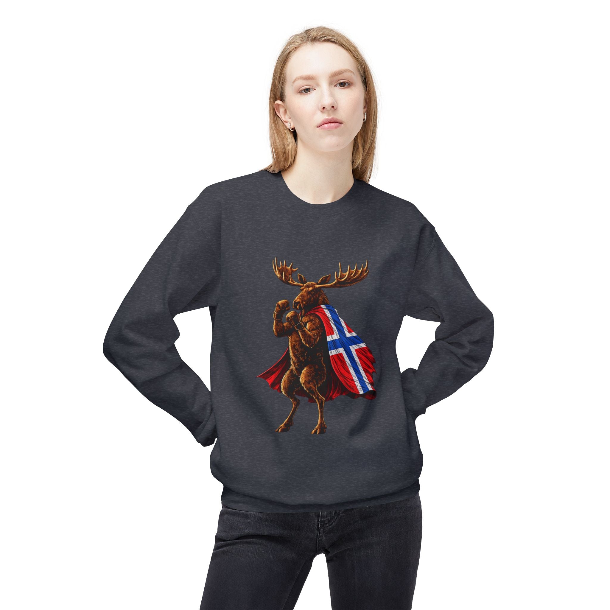 Nordic Knockout - Norwegian Moose Boxing Sweatshirt (Unisex)